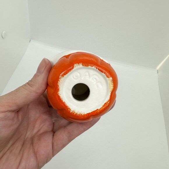 SOLD Vintage 90s AGC Ceramic Ghost Pumpkins Candle Stick Holder Halloween Spooky - Picture 8 of 8